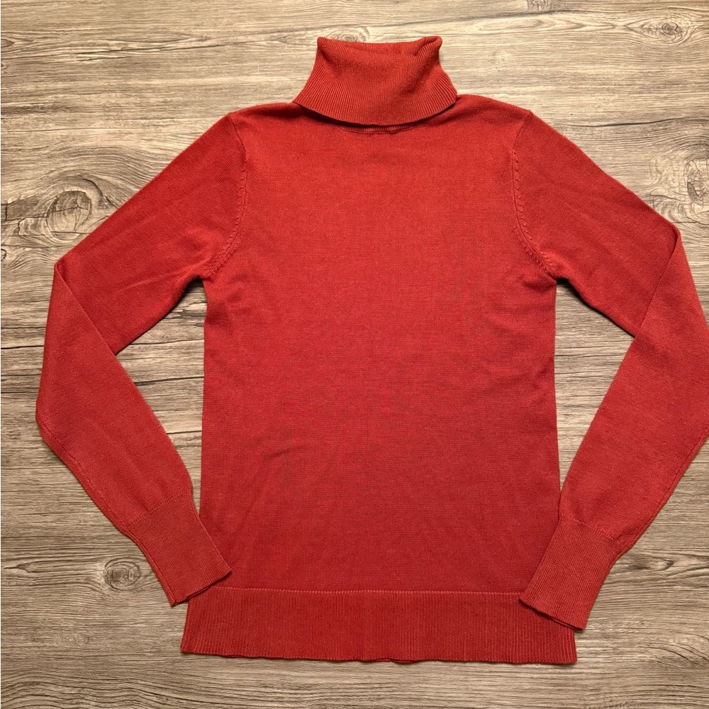 Rustic, burnt orange Turtleneck Sweater for Women - perfect for fall!